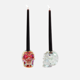 Iridescent Skull 2 Assorted Crystal Taper Holder