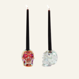 Iridescent Skull 2 Assorted Crystal Taper Holder