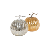 Lit Glass Pumpkin with Stem (Set of 2)