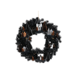 Halloween Wreath with Lighted Houses