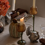 Pinecone Pedestal Votive Holders (Set of 2)