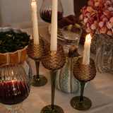 Pinecone Pedestal Votive Holders (Set of 2)