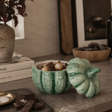 Ceramic Pumpkin with Lid - Green