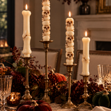 Stacked Skulls / Bones Taper Candles in Gift Box - Set of 2 in 2 Assorted Styles
