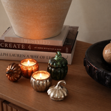 Pumpkin Shaped Glass Scented Candle (Set of 4)