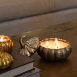 Pumpkin Shaped Glass Scented Candle (Set of 4)