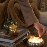 Pumpkin Shaped Glass Scented Candle (Set of 4)