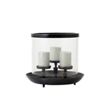 Three Taper Candle Holder with Hurricane
