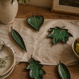 Green Leaf Dishes, Set of 5 Assorted